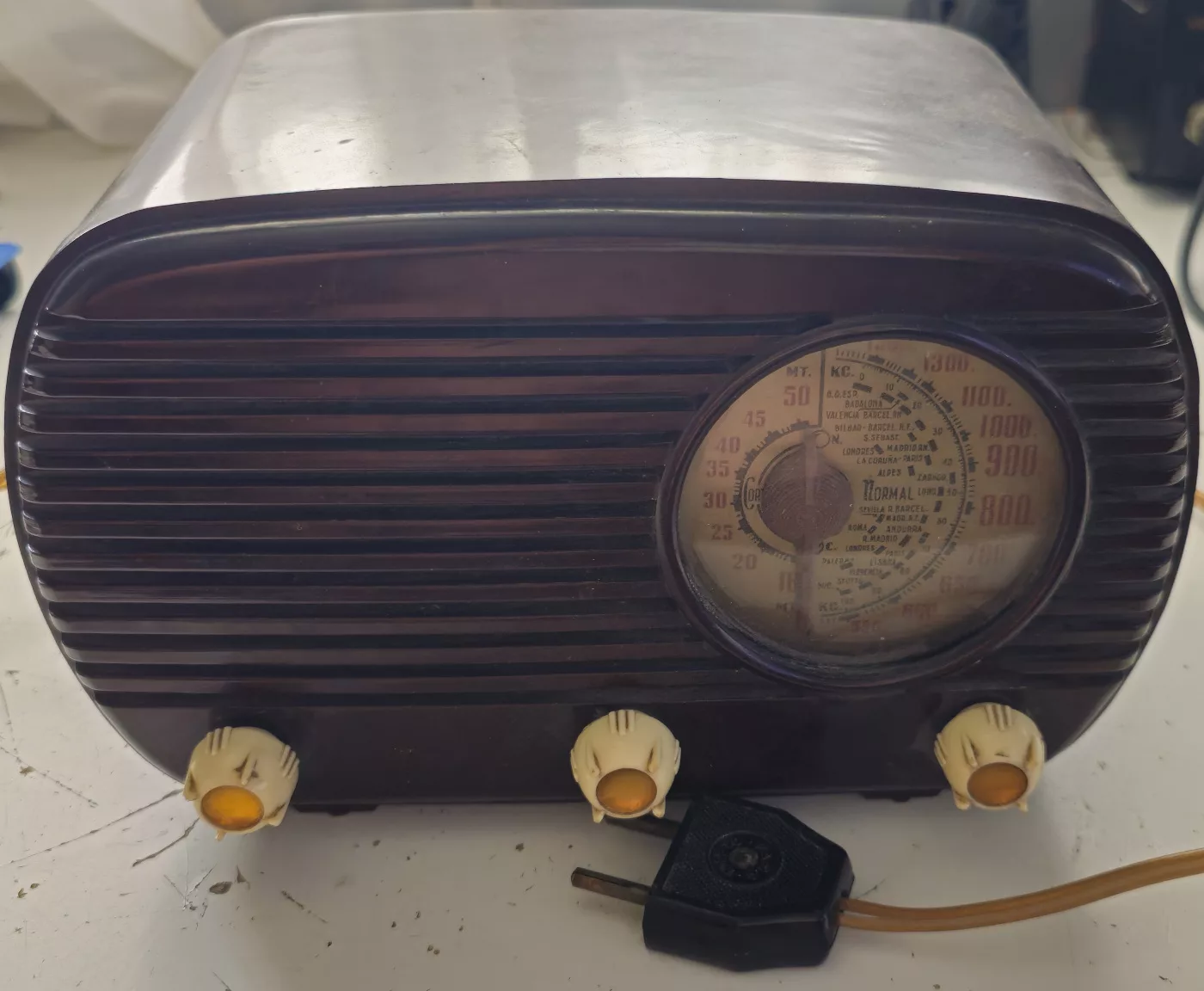 Parte frontal de la Lacora L-40 marrón